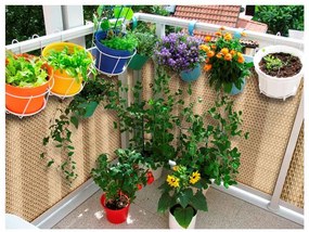 Zástena na balkón LEGI 3 x 1 m, ratan, žíhaná prírodná ZJSG03609RD08