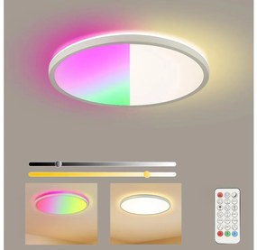 Brilagi - RGB LED stmievateľné svietidlo ULTRA SLIM LED/18W/230V pr. 30 cm biele + diaľkové ovládanie