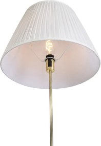 Stojaca lampa zlatá/mosadzná so skladaným tienidlom krémovým 45 cm - Parte