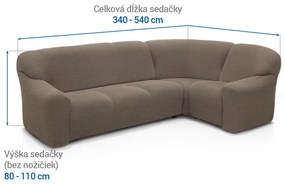 Super strečové poťahy HARMONIA oriešková rohová sedačka (š. 340 - 540 cm)