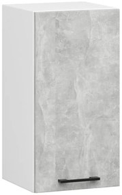 Rohová kuchynská linka OLIVIA 3 m s vitrínou betón