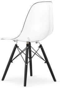 TRENDIE Jedálenská stolička BASIC priehľadná s čiernymi nohami