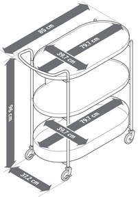 Servírovací vozík s podnosom