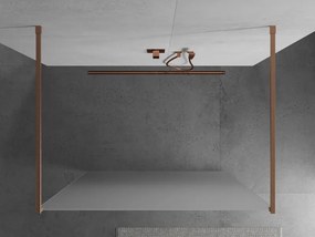 Mexen Kioto, sprchová zástena Walk-In 100 x 200 cm, 8mm sklo námraza, medený matný profil, 800-100-002-65-30