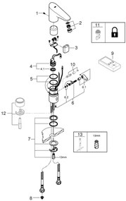 GROHE 36207001 - Elektronická umývadlová batéria EUROPLUS E DN 15 lesklý chróm