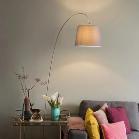 Moderná oblúková lampa so sivým tienidlom - Bend