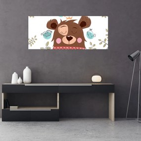 Obraz - Medvedík s vtáčikmi (120x50 cm)