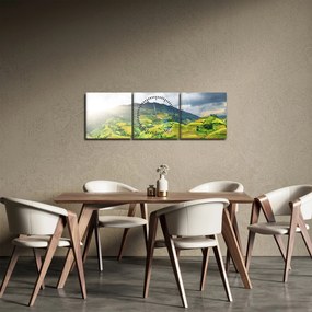 Obraz plantáže (s hodinami) (90x30 cm)