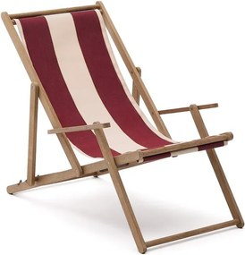 Červené drevené záhradné ležadlo Vilara – Kave Home