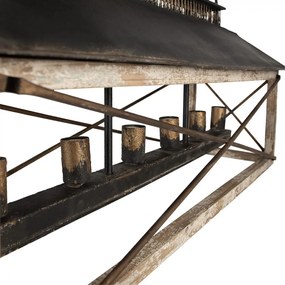 Industriál kovový luster čierny 99 cm