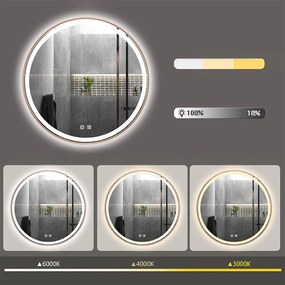 Rea MMJ, okrúhle LED zrkadlo 100 cm, medená matná, HOM-05498