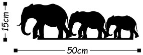 Nástěnná kovová dekorace ELEPHANT FAMILY II černá