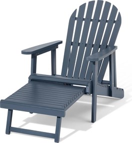 Adirondack relaxačné kreslo s vyťahovacou opierkou nôh, modré