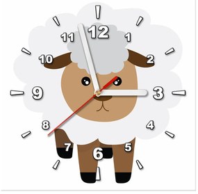 Gario Obraz s hodinami Biela ovečka Rozmery: 30 x 30 cm