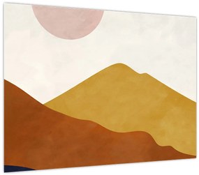 Sklenený obraz - Akvarelové hory N⁰1 (70x50 cm)