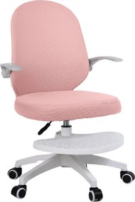 Detská otočná stolička Neoseat JUNI 012 s podnožou — látka, ružová