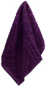 Bavlněný froté ručník RELIEF 30x50 cm fialový