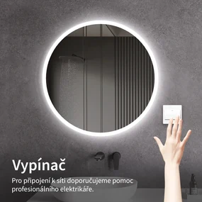 Cerano Lavoro, LED kúpeľňové zrkadlo Lavoro Ø80 cm, CER-CER-476699