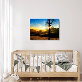Sklenený obraz východu slnka (70x50 cm)