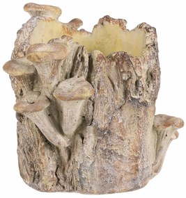 Obal betónový - peň s hríbami, 19 x 17 x 16 cm