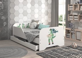 Wooden Toys Detská posteľ MIKI 140x70 DINO TRAVEL