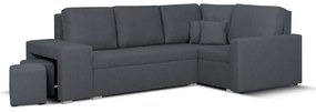 Rohová sedacia súprava s funkciou spania MODO2 s taburetkami Sivá