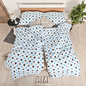 Obliečky detské Hviezdičky modré EMI: Detský set 90x130 + 45x65