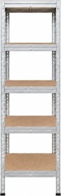 Regál 183x40x40 cm pozinkovaný 5-policový, nosnosť 875 kg, RIVET