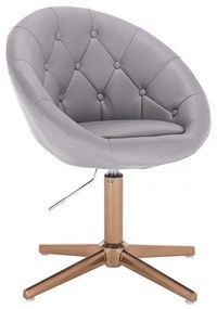 LuxuryForm DESIGN Kreslo VERA na zlatom kríži - šedé