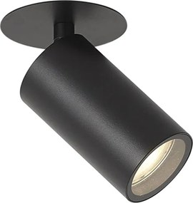 Moderné zapustené bodové svietidlo čierne GU10 50mm IP44 - Chels