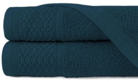 BAVLNENÉ UTERÁKY SOLANO SADA 1 KS 30X50 CM, 1 KS 50X90 CM, 1 KS 70X140 CM TMAVOMODRÁ