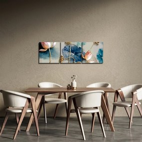 Obraz s kvetmi (s hodinami) (90x30 cm)