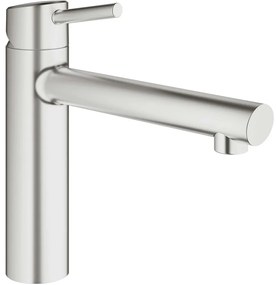 GROHE Concetto páková drezová batéria, výška výtoku 128 mm, Supersteel, 31128DC1