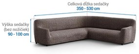 Bielastické poťahy VENEZIA hnedá rohová sedačka (š. 350 - 530 cm)