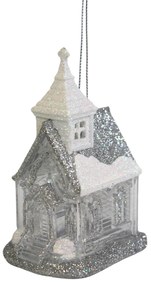 EWALDS Strieborná vianočná ozdoba domček 11cm