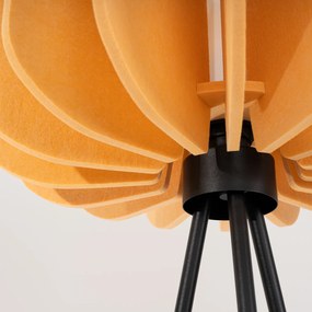 Stojacia lampa Mula, 1x žlté plstené tienidlo, b, (fi 45cm)