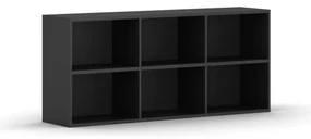 Knižnica INTEGRO policová vyššia, 835 x 1750 x 400 mm, 6 políc, grafit