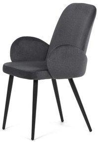 Autronic BONTEC Jedálenská stolička, šedá, zamatová látka, DCL-X7129 GREY2 Farba: Šedá