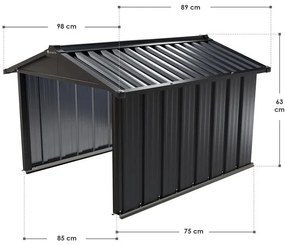 InternetovaZahrada Garáž pre robotickú kosačku 98x89x63 cm - antracit