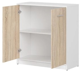 Skrinka BRW Nepo Plus 4 (biela + dub sonoma) . Vlastná spoľahlivá doprava až k Vám domov. 1098282