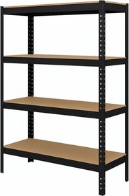 Regál 160x80x40 cm lakovaný 4-policový, nosnosť 700 kg - biely