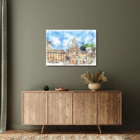 Sklenený obraz - Kostol Santa Maria di Loreto, Rím, Taliansko (70x50 cm)