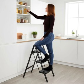 Třístupňové skládací schůdky Easystep černé