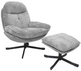 Kreslo Karmen s podnožkou svetlosivá