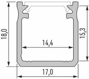 Led-Labs LED profil LUMINES typ Y nerez elox 2,02m