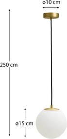 Biele/v zlatej farbe závesné svietidlo so skleneným tienidlom ø 10 cm Brisia – Kave Home