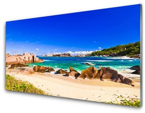 Obraz na skle Pláž more príroda 120x60 cm