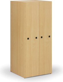 Veľkokapacitná skriňa s výsuvnými regálmi, 841 × 846 × 2000 mm, buk