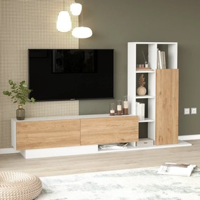 TV stena Houseland Blaze Oak Castello/biela