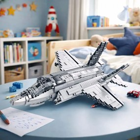 LEAN Toys Konštrukčné bloky stíhacie lietadlo F-35 Lightning II sivé 1490 ks